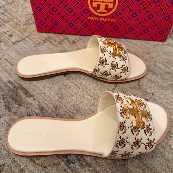Tory Burch Everly Women's Slides in Curty Ditsy - Picture 3 of 6